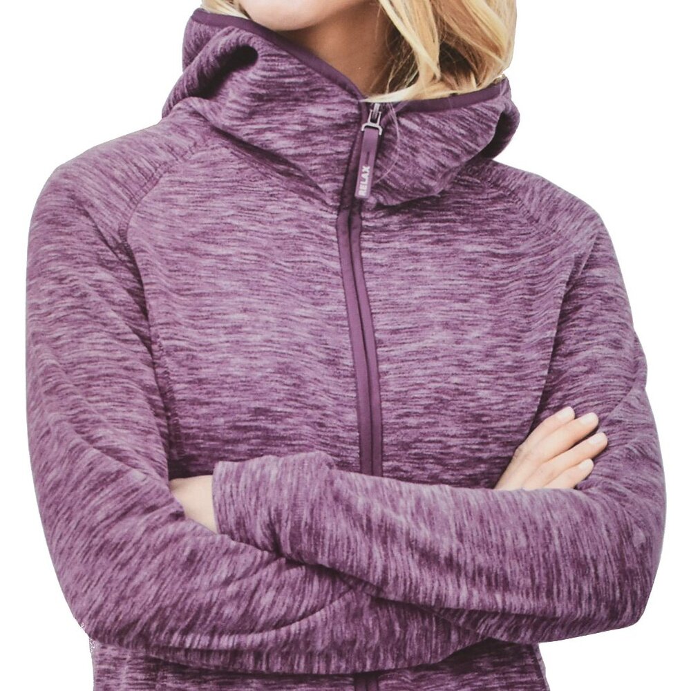 Columbia Women's Purple Heather Full Zip Insulated Hooded Full Zip Sweater Sz L